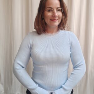 Top flair mouw | Licht blauw