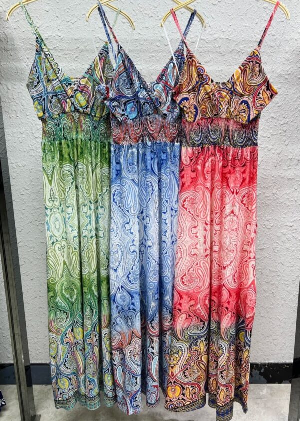 Maxi (magic) jurk Paisley | Groen, Rood of Blauw