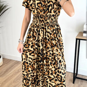 Maxi jurk ( magic ) Panter licht bruin