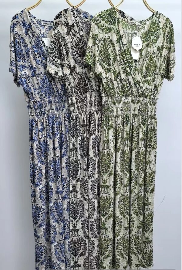 Maxi (magic) jurk Vintage | Zwart, Blauw of Groen - Afbeelding 2