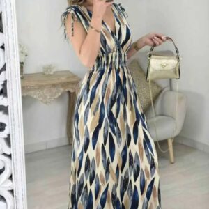 Maxi (magic) jurk Waves | Zwart, Blauw of Groen