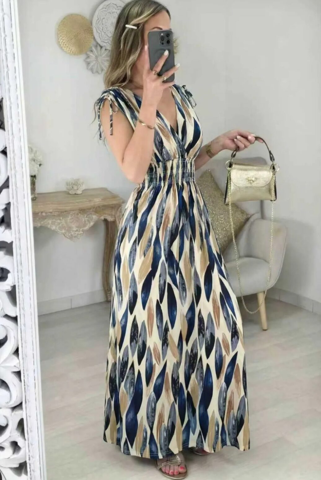 Maxi (magic) jurk Waves | Zwart, Blauw of Groen