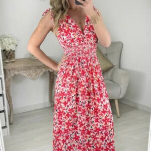 Maxi (magic) jurk Flower mouwloos