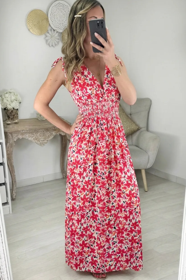 Maxi (magic) jurk Flower mouwloos